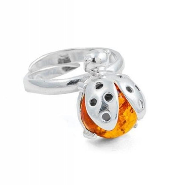 The Ladybug Cognac Amber Ring