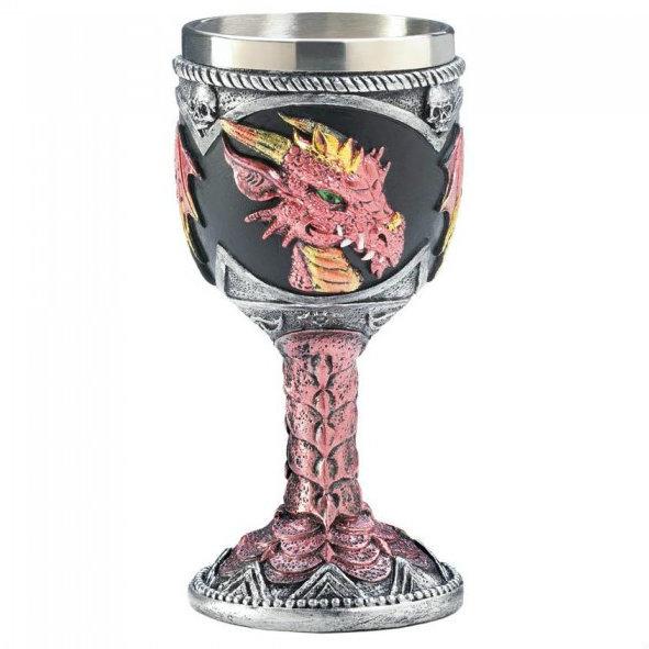 Medieval Dragon Goblet Pink or Green