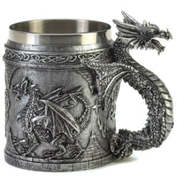 Medieval Pewter Look Dragon Mug