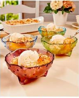 Footed Glass Desert Bowls, Set of 4