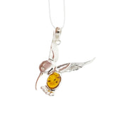 Hummingbird Amber Pendant